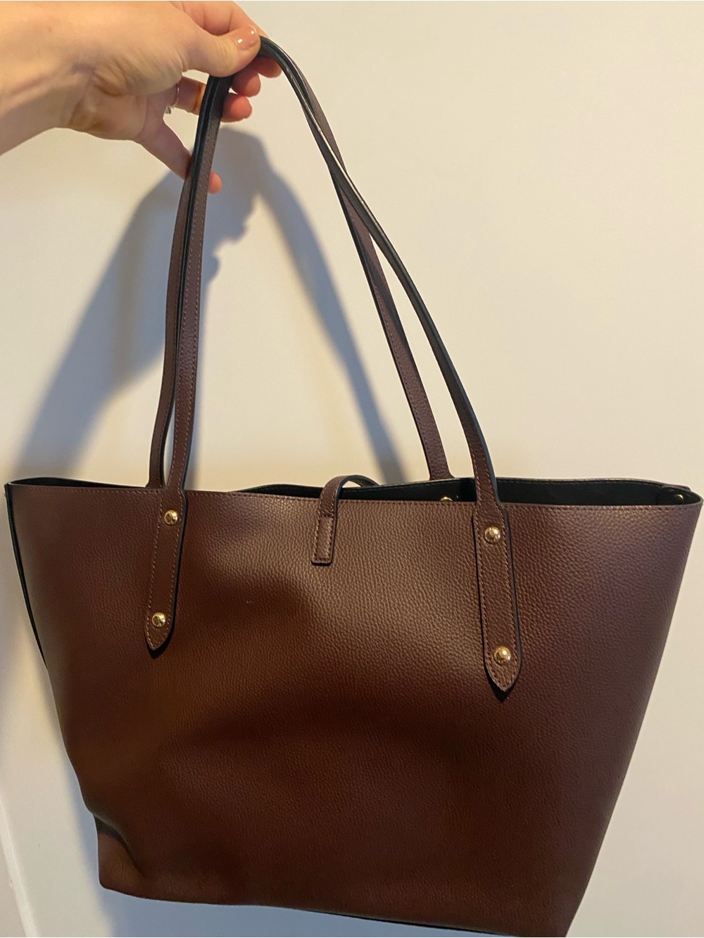 Coach Market Tote Oxblood Burgundy Pebbled Leather Gold Hardware - Picture 11 of 16